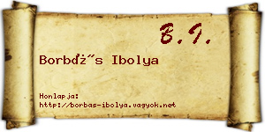 Borbás Ibolya névjegykártya