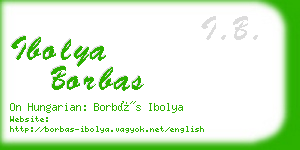 ibolya borbas business card